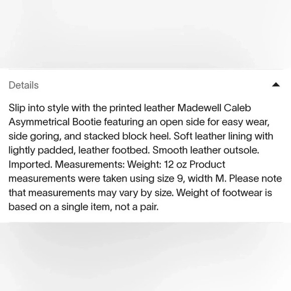 Madewell Caleb Asymmetrical Bootie Size 8 - Picture 3 of 8